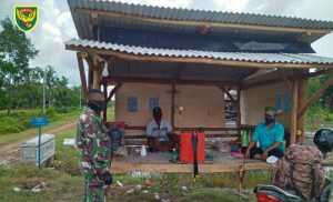 Koramil 0426-01 Mesuji Cek Posko Mandiri Covid-19 di Desa Tanjung Mas Mulya