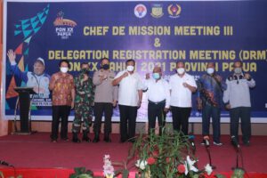 Pembukaan Chef De Mission Meeting III dan Delegation Regestration Meeting PON XX/2021 Dihadiri Wakapolda