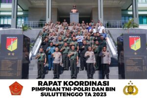 Danrem 133/NW Ikuti Rapat Koordinasi Pimpinan TNI-Polri dan BIN Suluttenggo TA 2023 di Kodam XIII/MDK